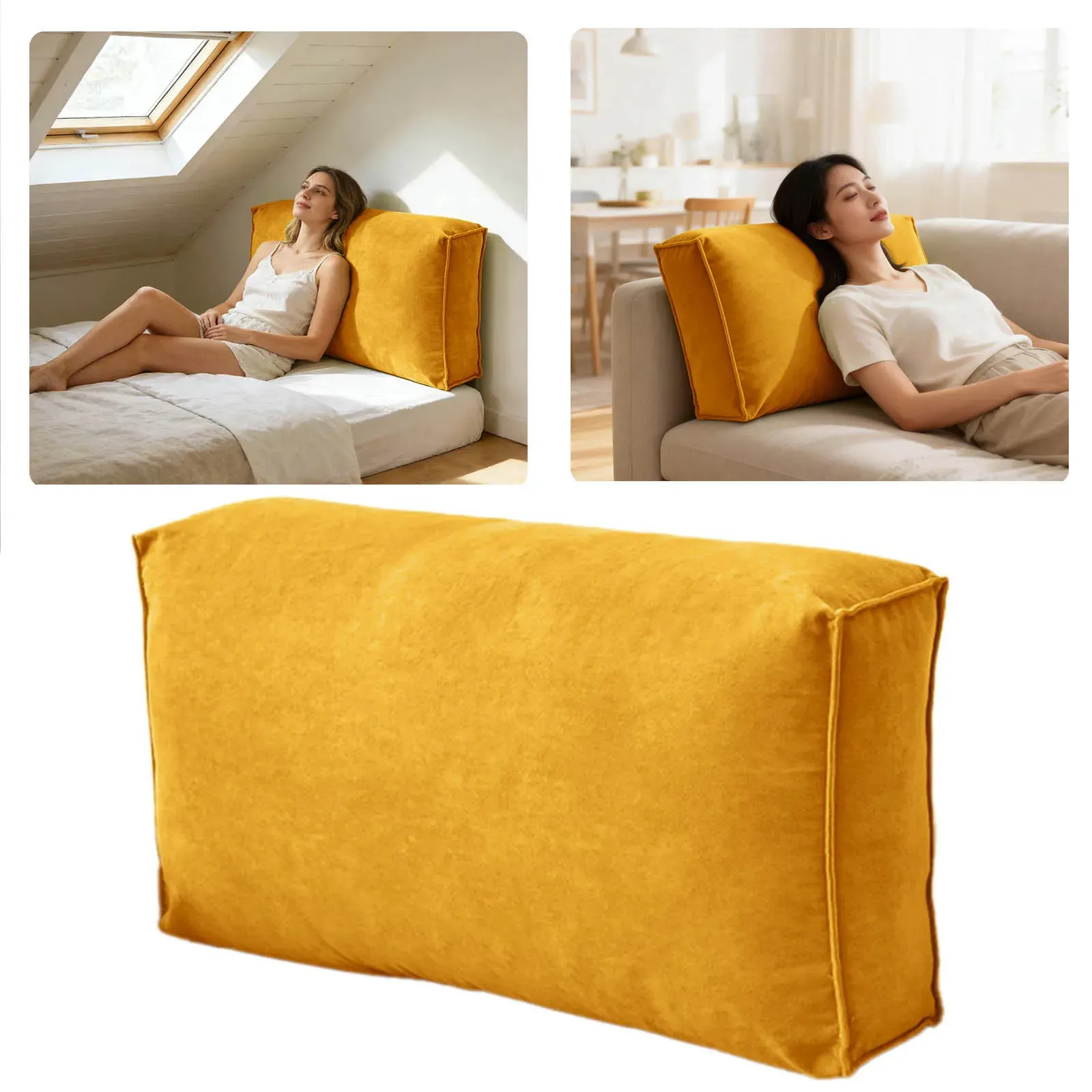 Velvet Back Cushion with Layered Memory Foam, Style E